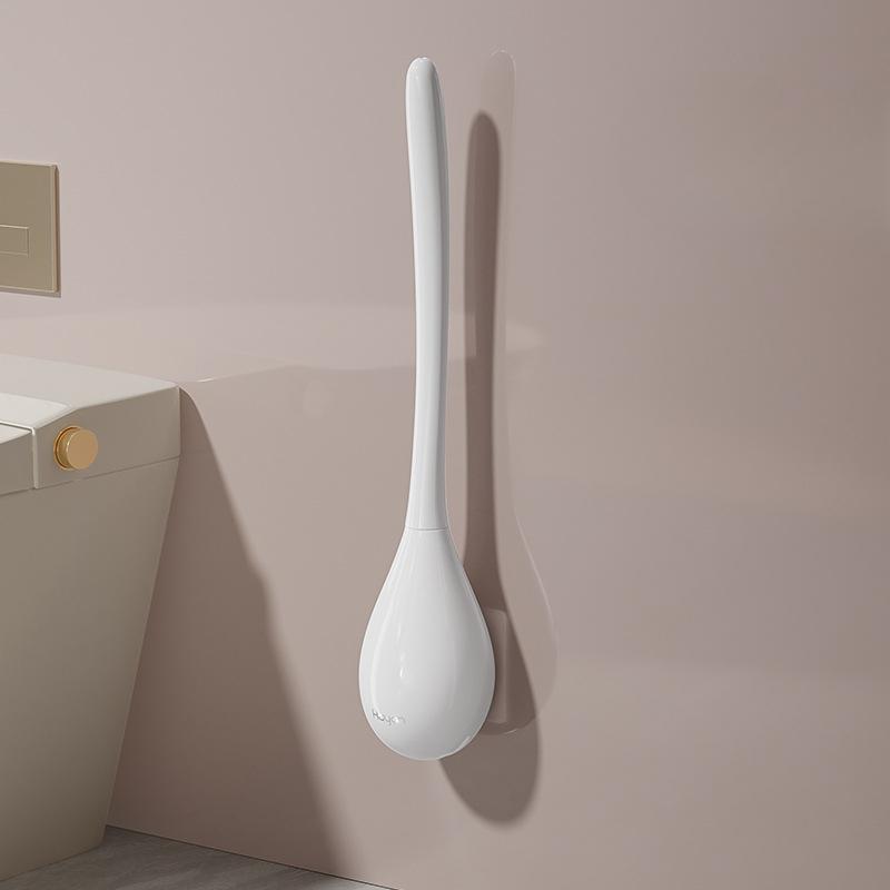 Туалетная щетка без мертвых углов, бытовая, без перфорации, силиконовая щетка для унитаза, настенная, с длинной ручкой, для чистки сидений унитаза