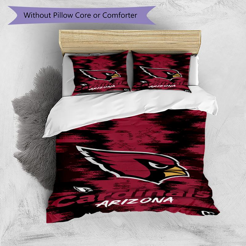 Arizona Cardinals Design Bed Bedding Set 1 Duvet Cover + 2 Pillowcases Soft Breathable Household Bed Linens