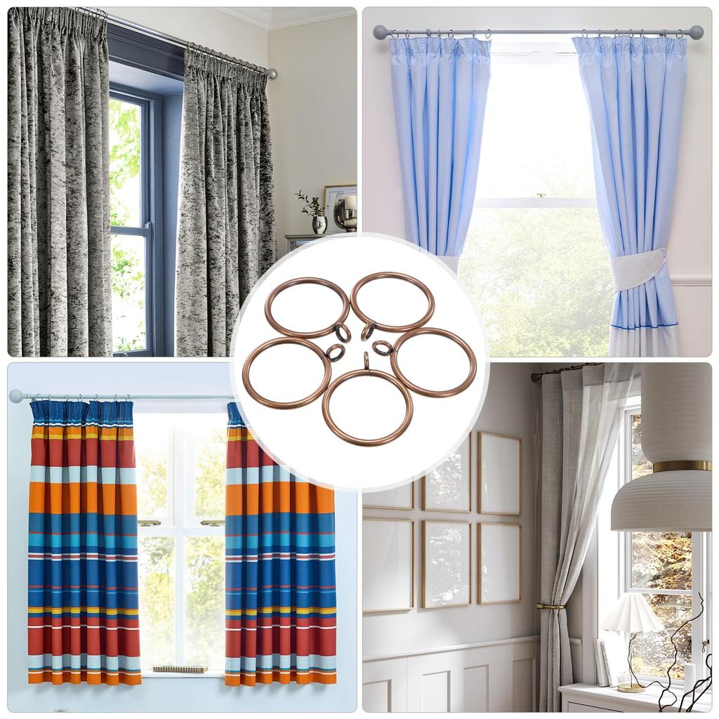 METERXITY Красная бронза Кольца для штор с металлическими кольцами для штор Внутренний диаметр Кольца для драпировки для подвешивания и полотенец Упаковка 40 штук Люверсы, Устойчивые к ржавчине