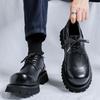 Дерби Толстая подошва Мужские туфли Модный минималистичный стиль Открытый Трендовый Вечеринка Офис Уличная молодежная Качественная черная повседневная обувь