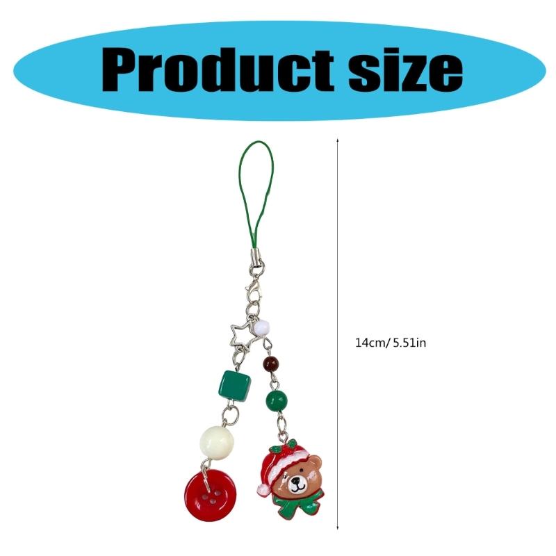 Adorable Gingerbreads Man Bear Designs Phone Strap Key Holder Unique Phone Lanyard Keychain for Cartoon Style Lovers