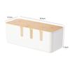 Bamboo and Wood Cover Wire Storage Box Seven-hole Desktop Hub Box Cable Box Plug-in Board Charger Data Cable Storage