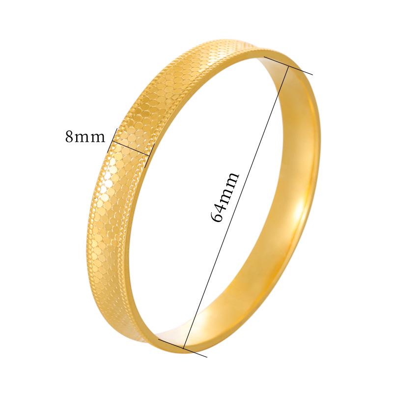 Gold-Plated Dragon Scale Polka Dot Bracelet - Unisex, Multiple Sizes, Traditional Craftsmanship, National Style Jewelry