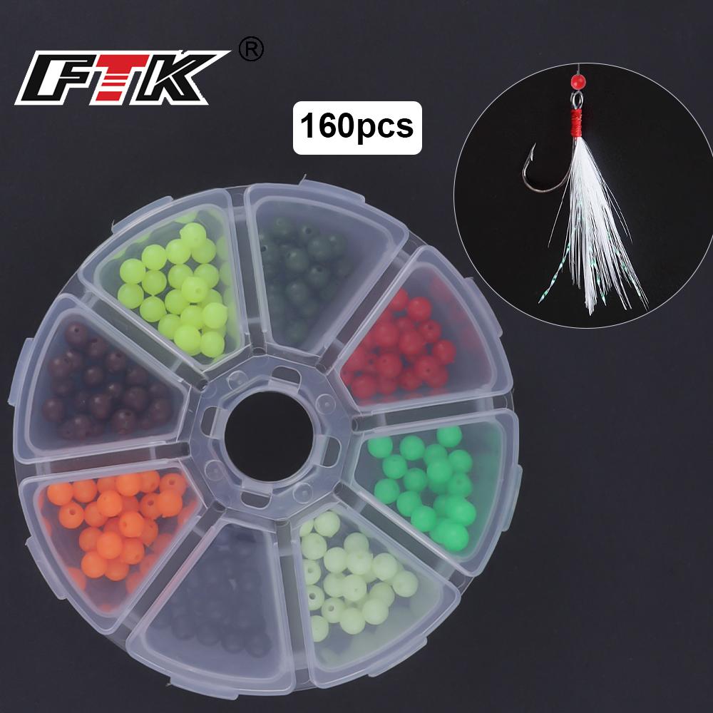 FTK 160шт Рыболовные бусины Ассорти Яйца на наживку из бисера 8 цветов 0,5 см (160 шт.),0,0,19 дюйма