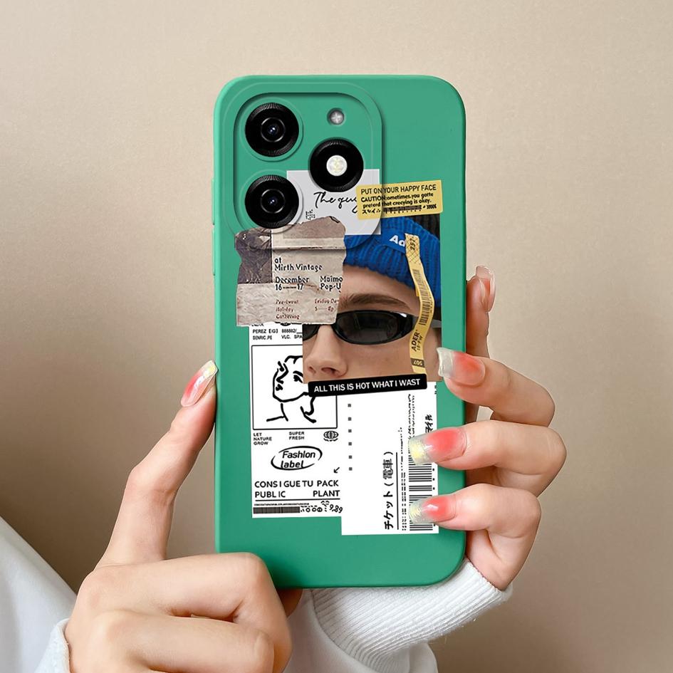 Для Tecno Pova 6 Pro 5G Pop 8 Spark 20C 20 Itel A70 A18s Чехол для телефона Модный чехол для девочек и мальчиков Высококачественный противоударный мягкий жидкий силиконовый корпус