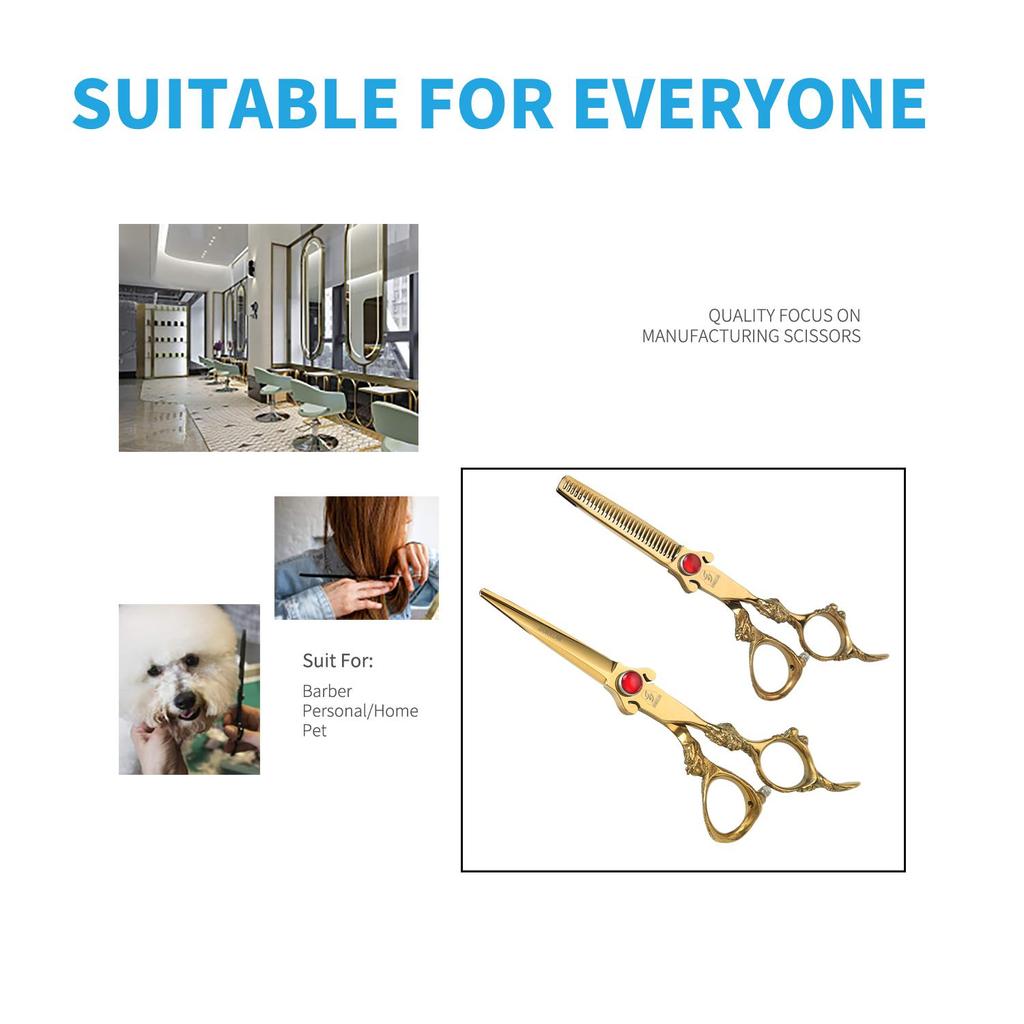 Sangelar 6 дюймовые золотые ножницы для волос высшего качества с ручкой в виде дракона, профессиональные красивые и модные инструменты для стрижки волос для дома и салона