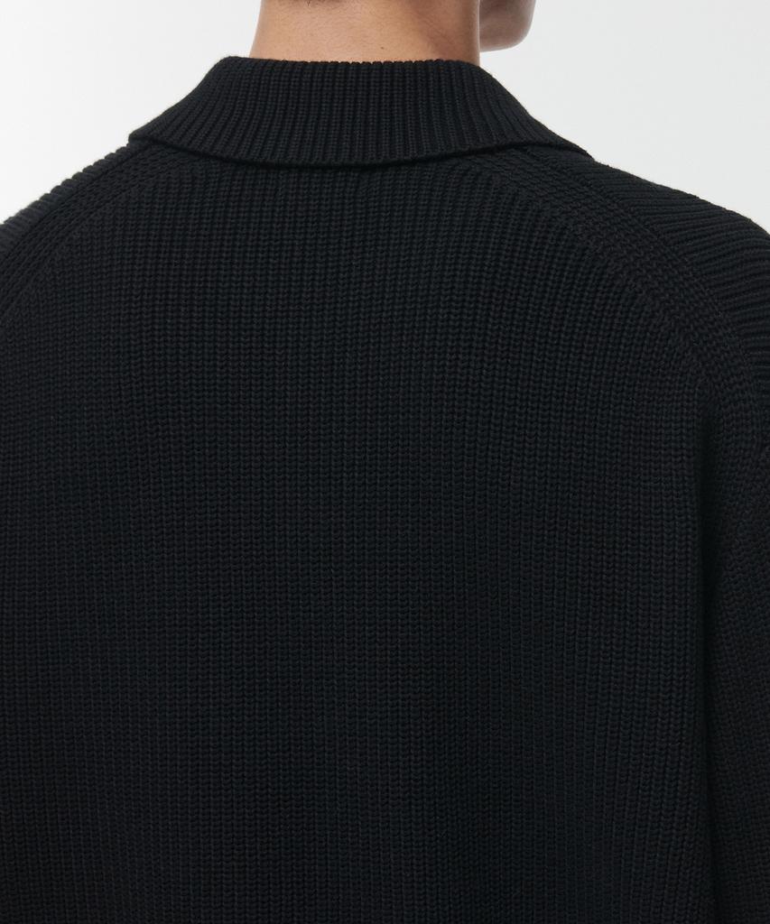 MUSINSA STANDARD Cotton Ribbed Collared Knit [Black]