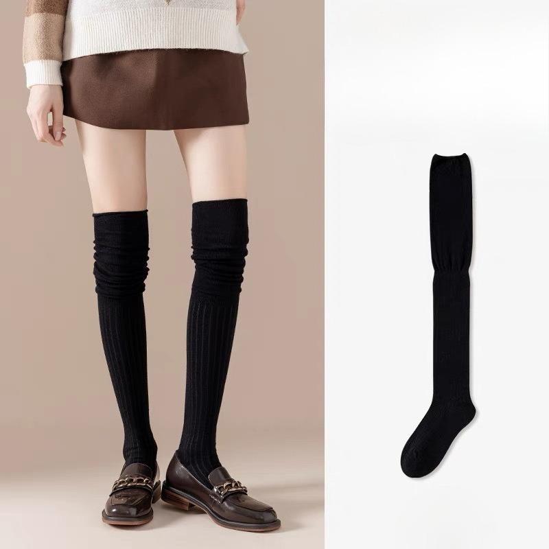 Носки Детские Гольфы, Весна/лето Тонкие Высокие Носки, Однотонные Носки в Стиле Пэчворк до Колена, Осень/зима Женские Длинные Носки