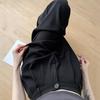 Черные брюки женские весенне-летние тонкие для работы высокого класса с драпировкой прямого кроя маленькие осенние узкие широкие брюки