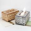 Light Luxury Crystal Square Bead Tissue Box Shiny Cube Paper Dispenser Napkin Box Living Room