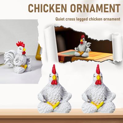 Фигурка курицы из смолы, подарок для женщин - петух для йоги, подходит для украшения домашнего рабочего стола в комнате для медитации, уникальный подарок для любителей курицы