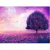5D DIY Diamond Scenery Tree Purple Painting Lavender Full Round Diamond Embroidery Cross Stitch