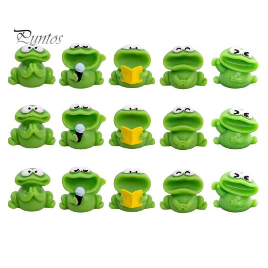 Mini Frog Figurines Cartoon Big Mouth Chorus Frog Statue for Moss Landscape Flower Pot Accessories Resin Miniature Desktop Ornament for Car Home Decor