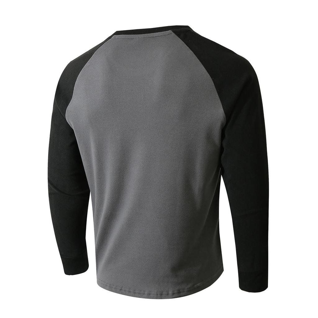 Men'S Fashionable Lapel Color Blocking Shirt Casual Long Sleeve Top