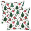 1 Pieces Christmas Tree Candy Cane Poinsettia Pattern Pillow Polyester pillowcase, sofa decorative cushion cov Headboard Pillow