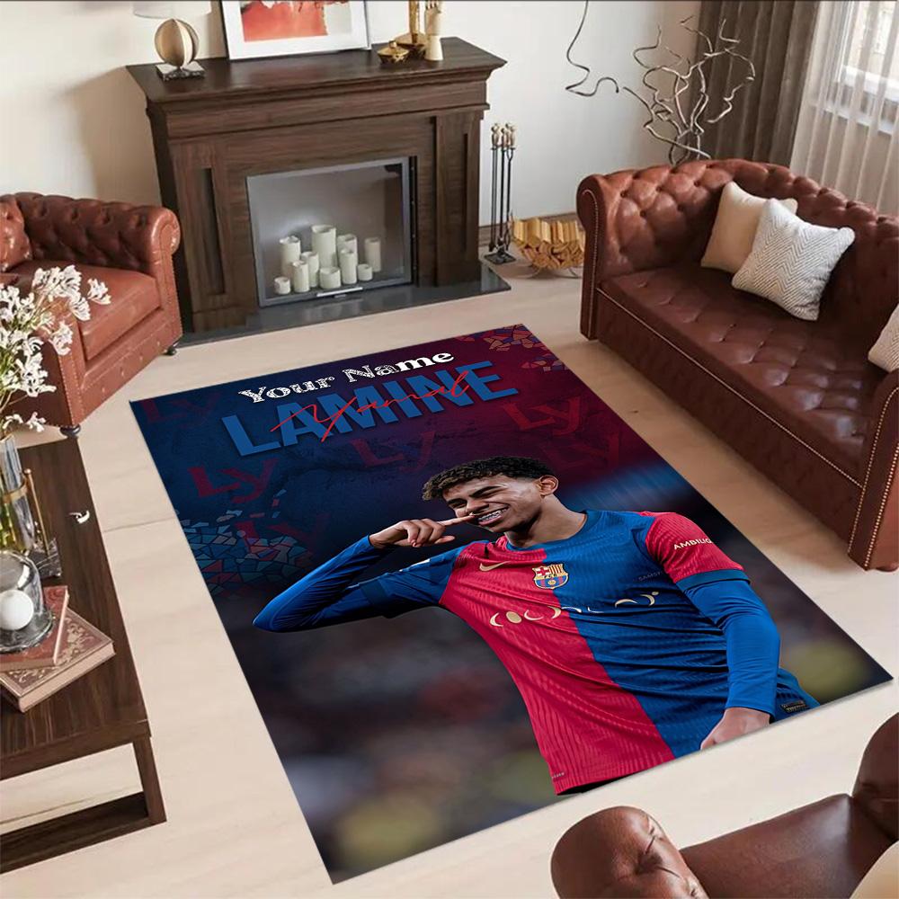Lamin Yamal Personalized Name Area Rug Suitable For Entryway Hallway Bedrooms Game Room Antislip Carpet Anime Office Decor
