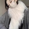 Autumn And Winter Fur Soft Warm Scarve Outdoor Simple Solid Colour Plush Double Thickened Neck Wool Collar Women's Scarve