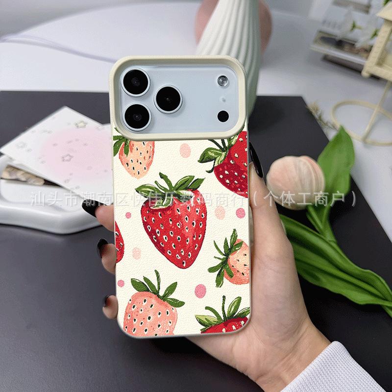 Милая и симпатичная клубничка подходит для чехлов на телефон iPhone 16 Pro/15 Plus, iPhone 13 Fresh 17 Pro Max