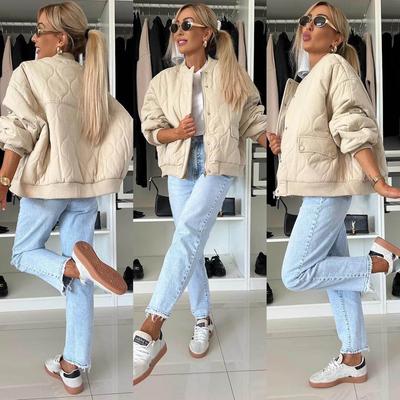 Зимняя форма Однобортные укороченные куртки в стиле пэчворк Осень Женская верхняя одежда с длинным рукавом Женская мода Толстые утепленные пальто