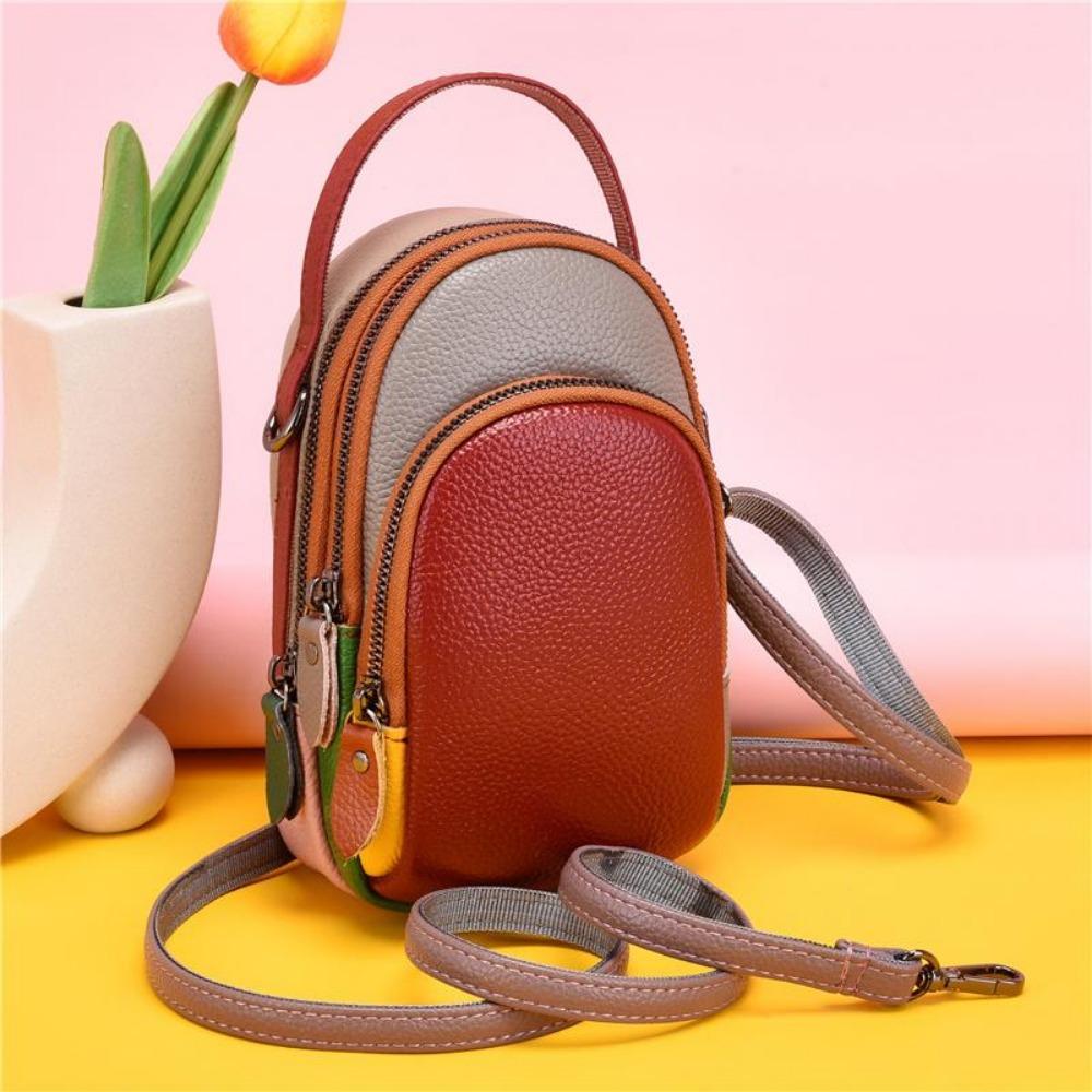 Women Handbag Color Genuine Leather Shoulder Bag Fashion Luxury Female Messenger Bag Designer Mini Mobile Phone Bags and Wallets