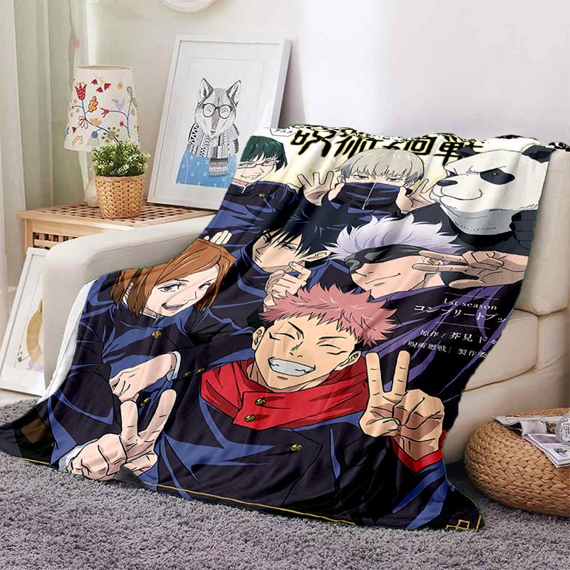 3D Мультяшное одеяло с персонажами аниме Jujutsu Kaisen Итадори Юдзи, Мягкое плед-покрывало для дома, спальни, кровати, дивана, путешествий, пикника, офиса, Покрытие для детей