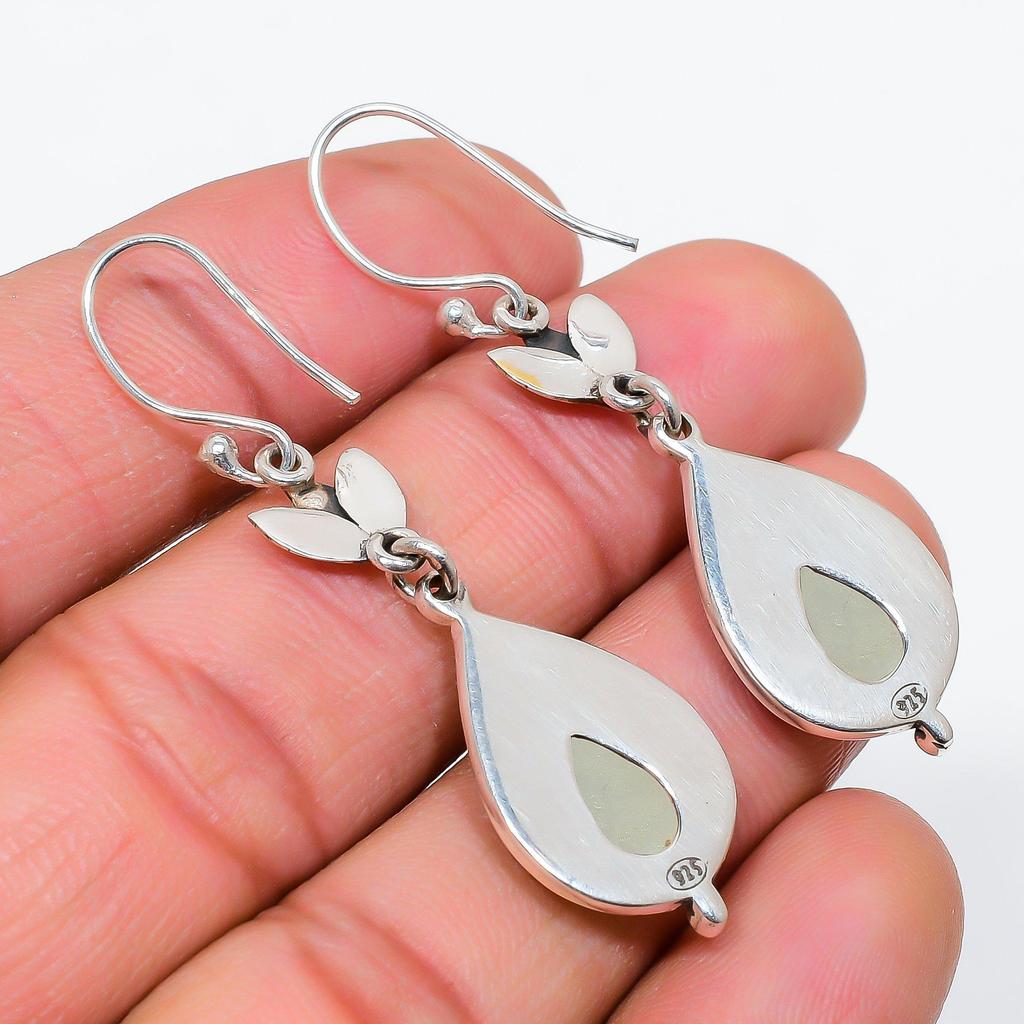 Titanium Agate Gemstone Earring Jewelry 925 Sterling Silver