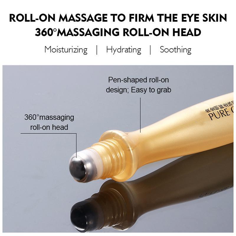 24K Whitening Bright Eyes Roll-on Serum Remove Puffiness Dark Circles Eye Fine Lines Anti-Aging Moisturizing Firming Eye Cream