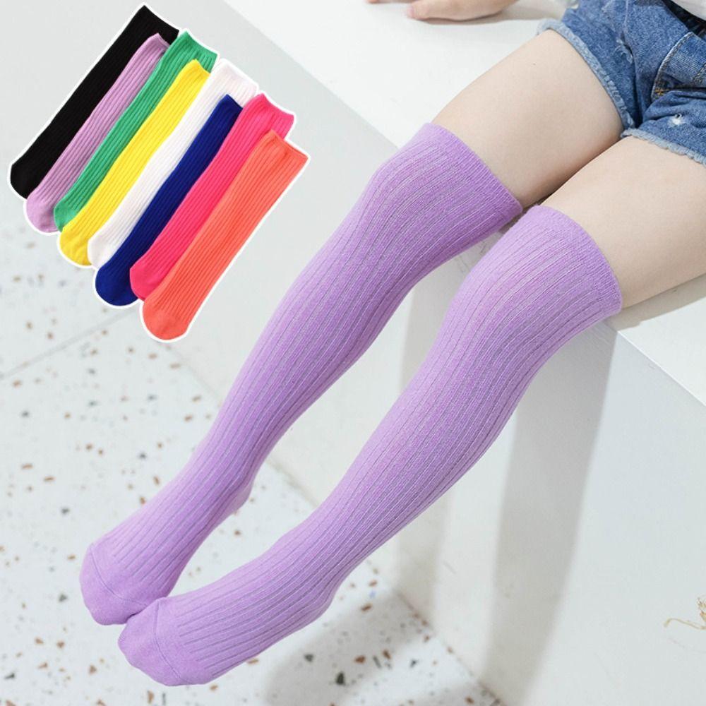 for 3-12Y Toddler Cotton Candy Color Warmers Socks Long Leg High Knee Socks Kids Stockings