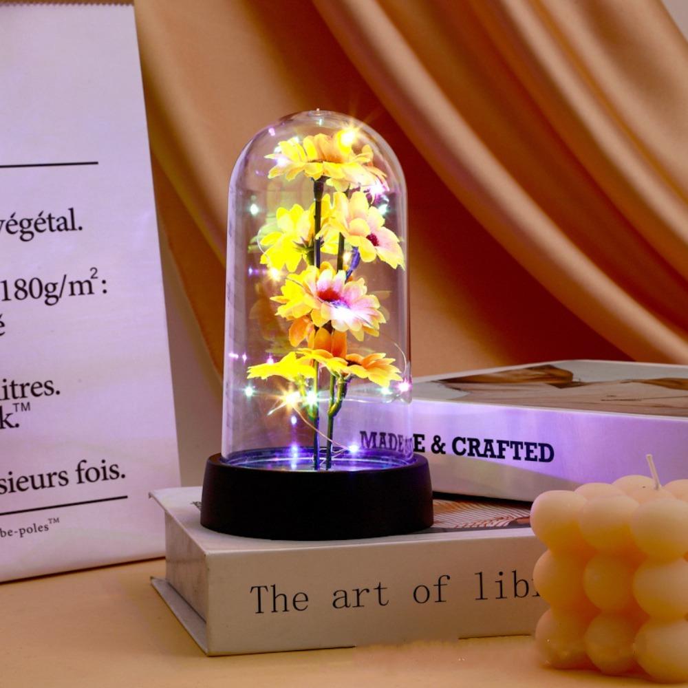 Со светодиодной лентой, лампа-подсолнух, искусственный подсолнух, свет вечного цветка, День святого Валентина