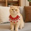 Lace-up Style Cat Hand-knitted Scarf Decorative Pet Saliva Towel New Year Pet Collar  Wedding