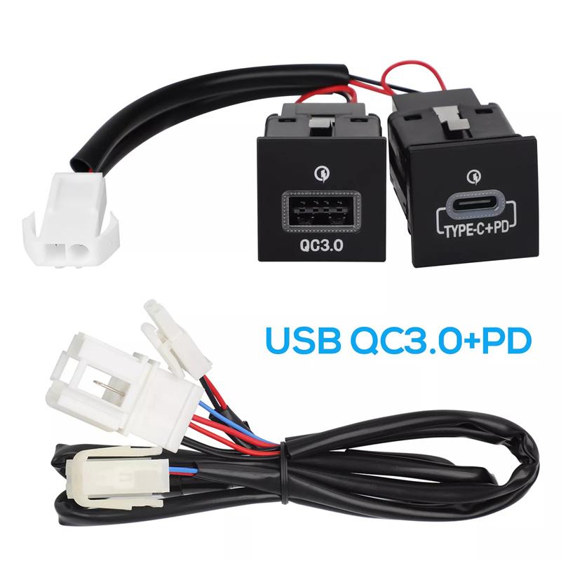 Для VW Golf 6 MK6 Jetta 5 MK5 Scirocco 2006 - 2012 Автомобильное USB-зарядное устройство PD Быстрая зарядка QC3.0 Автоматический адаптер для зарядки телефона Кнопка