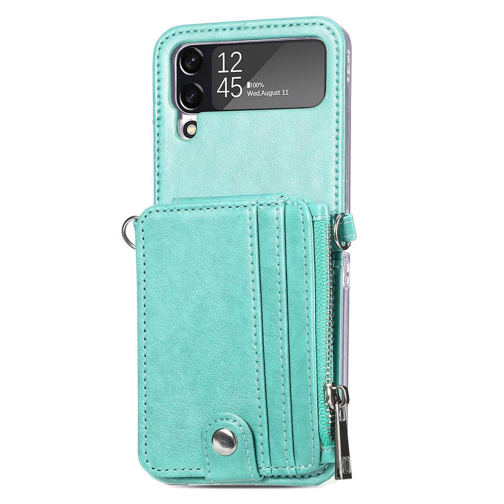 Full Protection Leather Wallet Case for Samsung Galaxy Z Flip 4 5G Flip4 Flip3 Flip 3 Zflip4 Card Pocket Mobile Phone Cover