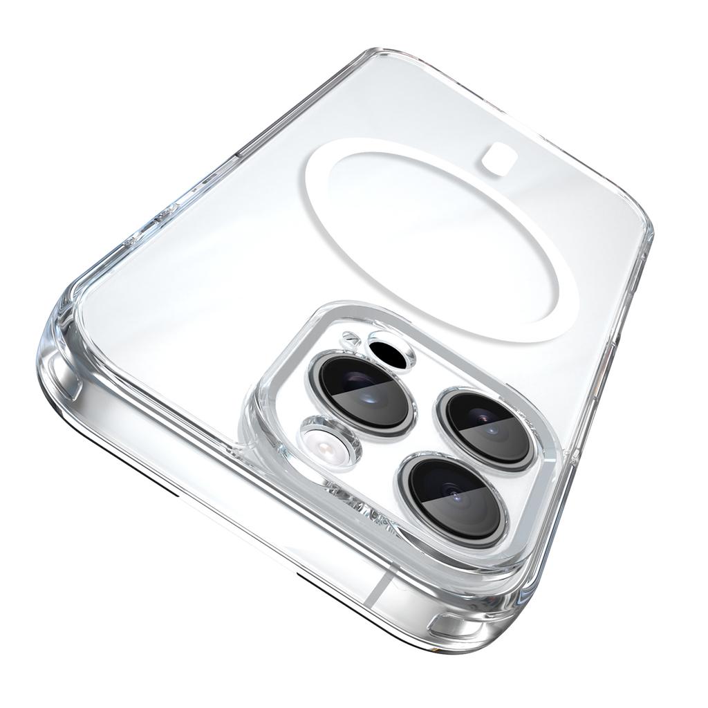 For iPhone 16 Pro Max Phone Case, Magnetic Shockproof Transparent Cover for iPhone 16 Pro Max