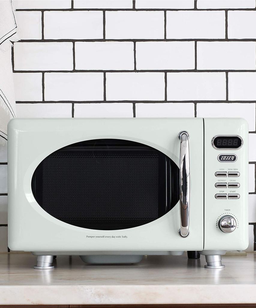Микроволновая печь Компактная 17 л Плоский стол Ретро Симпатичная Новая Жизнь Одна Гостиная Две Гостиные [Toffy] K-DR1 (Пепельно-белый) К-ДР1-АВ