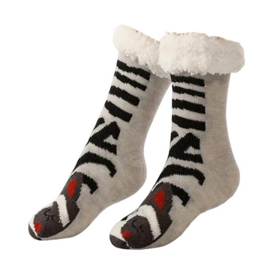Christmas Floor Socks Thick Warm Non Slip Slipper Socks Cute Animal Fuzzy Socks with Gripper Fluffy Cuffs Gift for Christmas