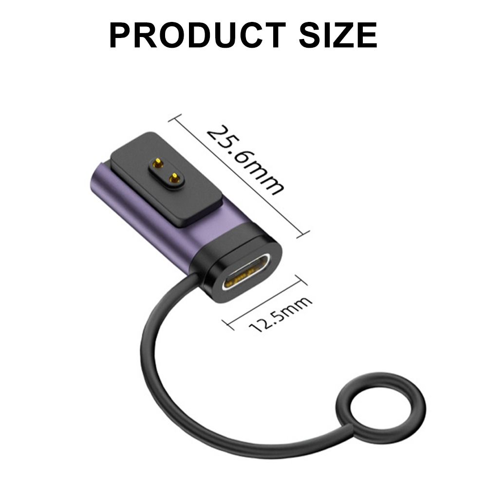 Магнитный адаптер для магнитной зарядки N52, Г-образный (90°) USB-C конвертер для Xiaomi Smart Band 8/9/10/Pro/Redmi Watch 4/5
