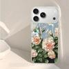 Oil Painting Rose Flower Phone Case For iPhone 17 Air 16e 16 15 14 Pro Max 13 17 Pro Max Shockproof Colorful Butterfly Pattern Hard PC Phone Cover