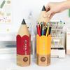 Pencil Shape Pen Holder Creative Desktop With Cover Dustproof Stationery Storage Pen Box Storage Bucket Makeup Brush Holder