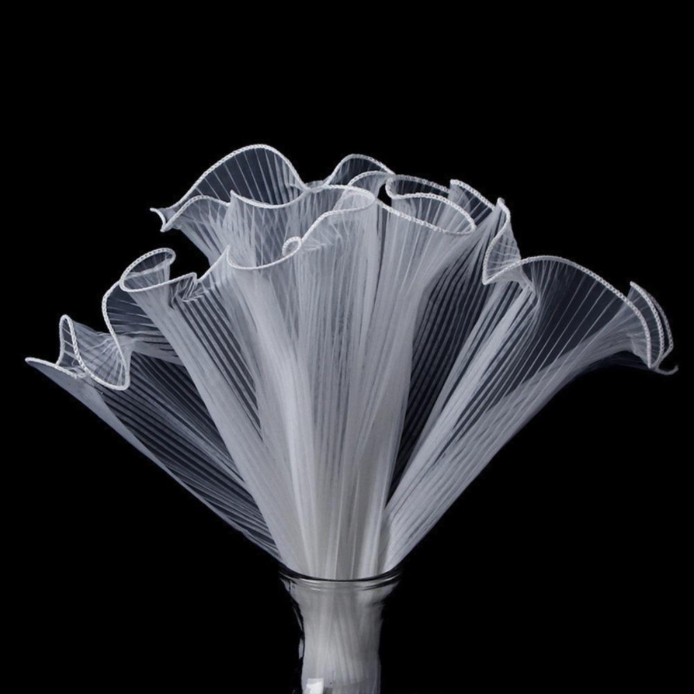 Pearl Edge Bouquet Roll Multiple Color Mesh Wave Yarn Flower Wrapping Mesh Yarn For Wedding Party