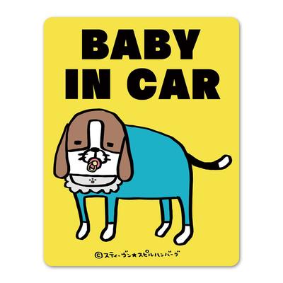 Панда и Собака МАЛЫШ В МАШИНЕ Магнит-наклейка на машину Umeyoshi Baby Incar