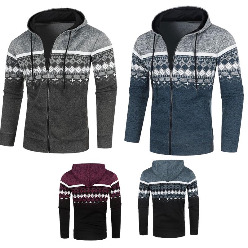 Winter Warm Knit Cardigan Men Autumn Hooded Sweater Coats Fashion Knitwear Korean Zip-Up Cardigan Sweater Knitted Jacket Man Streetwear Yasheng