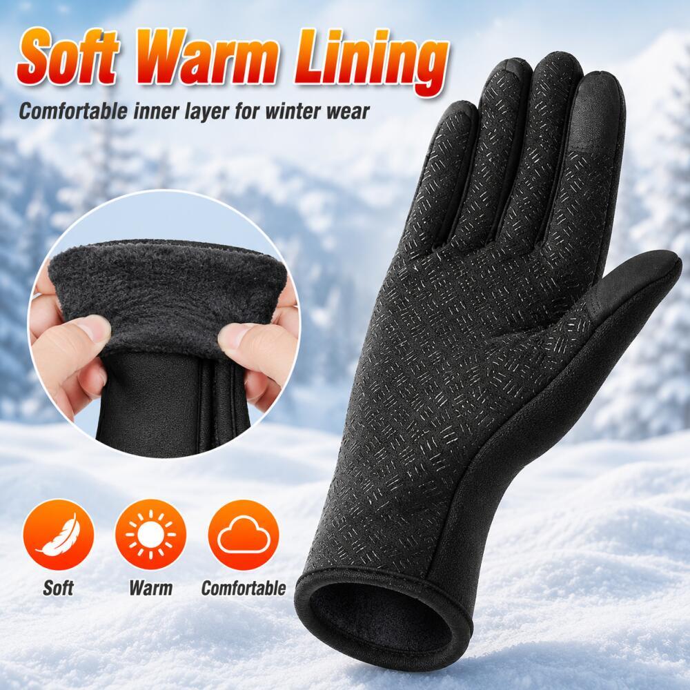 Xiaomi Winter Cold-proof Ski Gloves, Fashion Zipper Style, Adjustable Tightness, Warm Full Finger Gloves, Must-have for Winter Outings