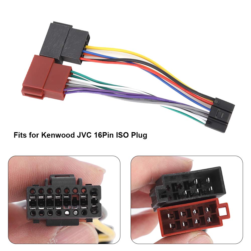 Stereo Harness Auxiliary Cable ISO Converter Connector Harness Wire ABS Material Plug and Play