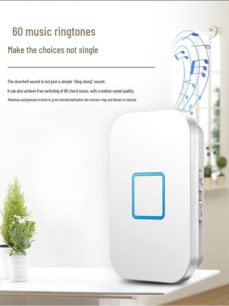 Wireless Doorbell Kit: One Transmitter, Two Long-Range Receivers, Waterproof, Smart Self-Powered, Ideal for Elderly Call.