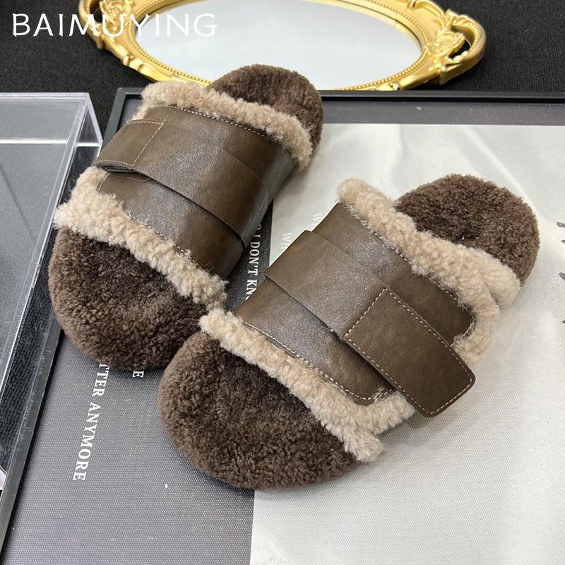 Меховые балетки женские тапочки короткие плюшевые туфли на платформе из хлопка дизайнерская зимняя повседневная обувь 2024 года тренд теплая домашняя уютная женская обувь