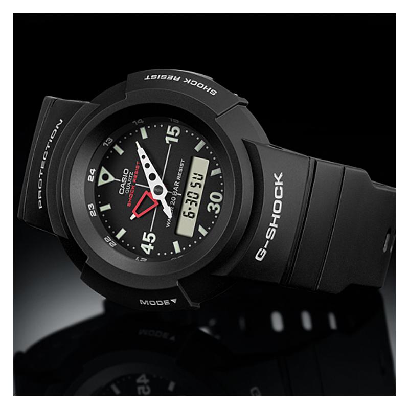 Casio Серия G-SHOCK с двойным дисплеем (ЖК/стрелочным) Серия Retro Return Уличная мода Повседневные Водонепроницаемые и ударопрочные Спортивные Кварцевый механизм AW-500E-1EPRD