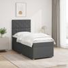 LED Box Spring Bed with Mattress Dark Grey 90 x 190 cm Fabric