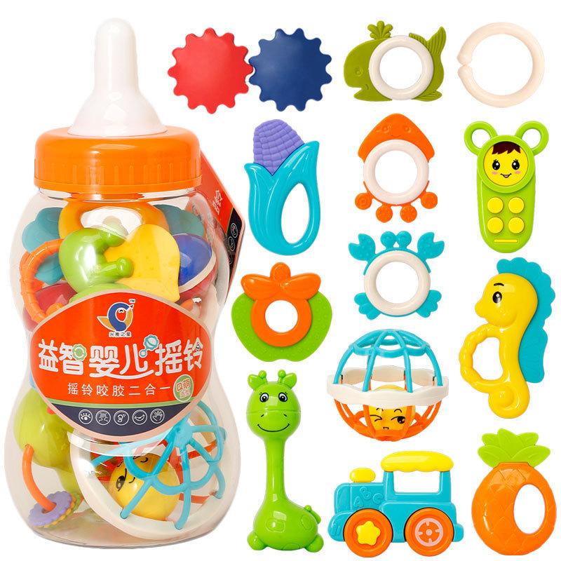 Birth Toys Rattle Set Gift Box Toothpaste Hand Rattle Baby Early Education Baby Maternal And Infant Store Gifts