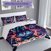 3pcs Custom Name Psychedelic Cat Dreamscape Bedding Set Printed Bedding Set Duvet Cover Closure Includes 1 Duvet Cover & 2 Pillowcases Bedroom Decor