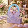Butterfly Bouquet Packaging Box Set of 5 with Carry Handle, Gift-Ready Flower Box for Birthdays and Anniversary Display